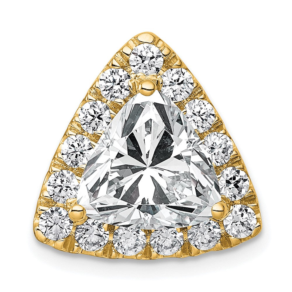 14k 3 7/8ct Lab Grown Diamond VS+ F+ Trillion Comp Halo Chain Slide