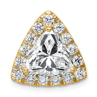 14k 3 7/8ct Lab Grown Diamond VS+ F+ Trillion Comp Halo Chain Slide