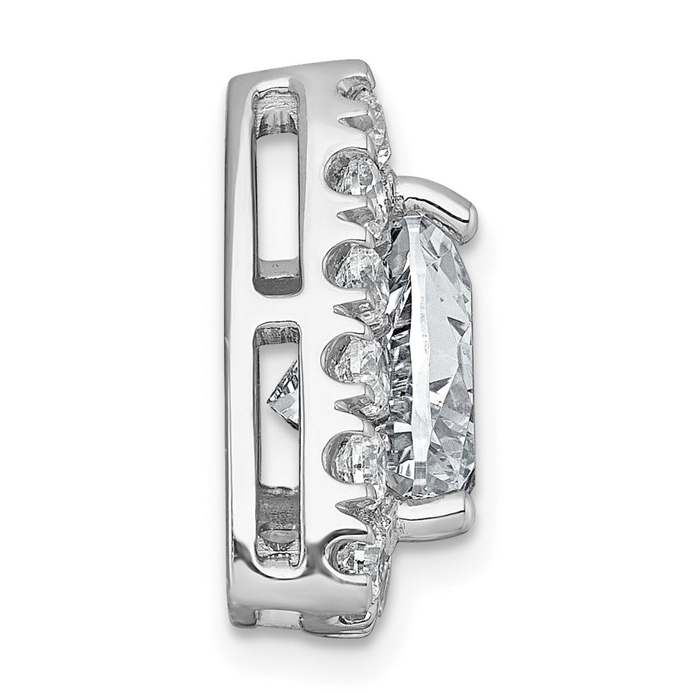 14kw 5ct Lab Grown Diamond VS+ F+ Trillion Comp Halo Chain Slide