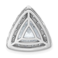 14kw 5ct Lab Grown Diamond VS+ F+ Trillion Comp Halo Chain Slide