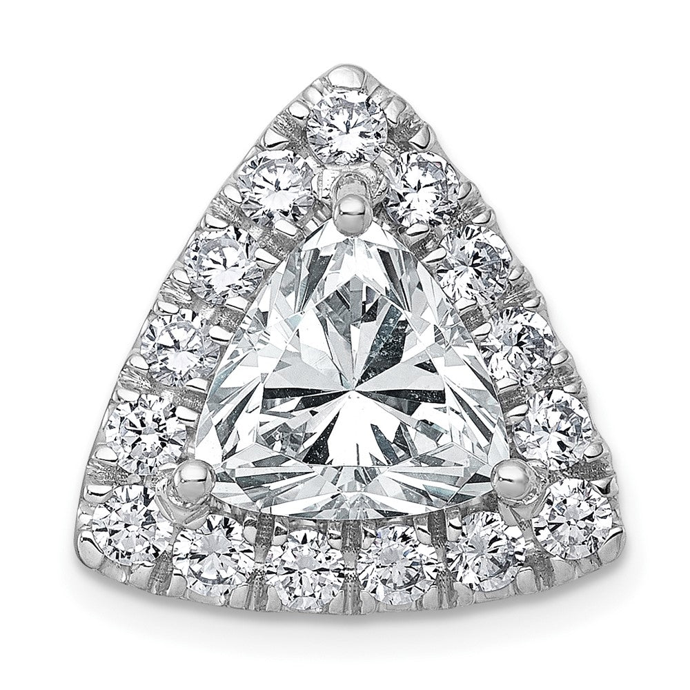 14kw 5ct Lab Grown Diamond VS+ F+ Trillion Comp Halo Chain Slide