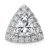 14kw 5ct Lab Grown Diamond VS+ F+ Trillion Comp Halo Chain Slide