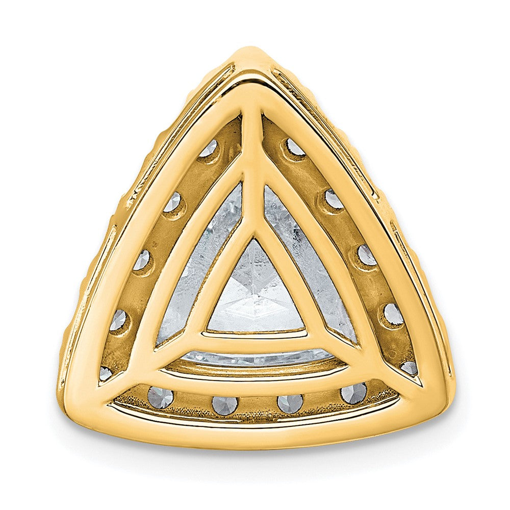 14k 5ct Cert Lab Grown Diamond VS+ F+ Trillion Comp Halo Chain Slide