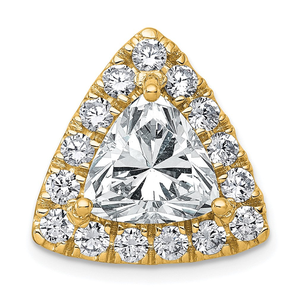 14k 5ct Lab Grown Diamond VS+ F+ Trillion Comp Halo Chain Slide