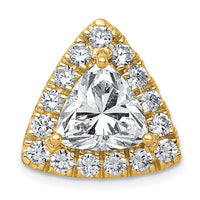 14k 5ct Lab Grown Diamond VS+ F+ Trillion Comp Halo Chain Slide