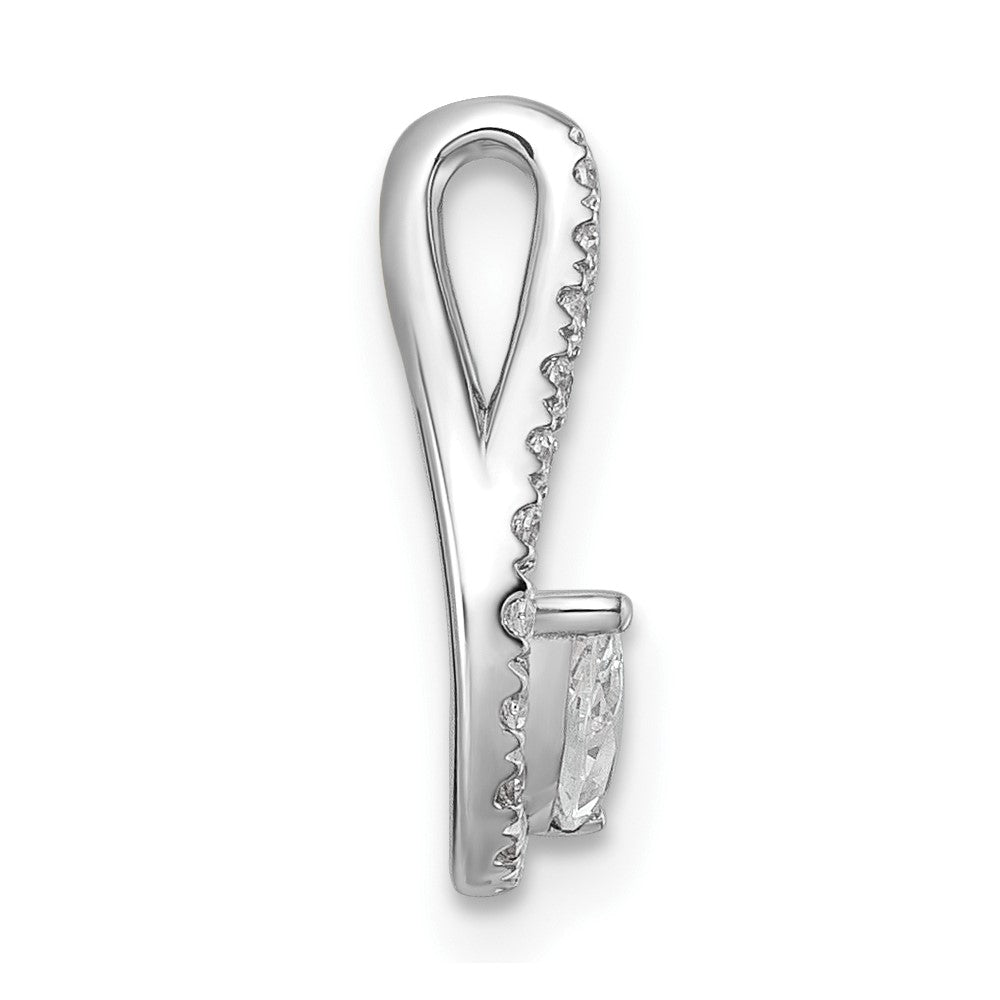 14kw 1/3ct Lab Grown Diamond VS+ F+ Comp Teardrop Chain Slide Pendant