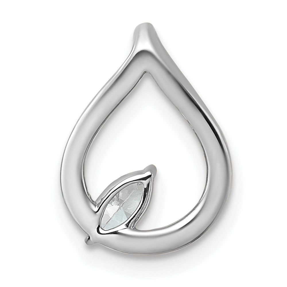 14kw 1/3ct Lab Grown Diamond VS+ F+ Comp Teardrop Chain Slide Pendant