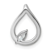 14kw 1/3ct Lab Grown Diamond VS+ F+ Comp Teardrop Chain Slide Pendant
