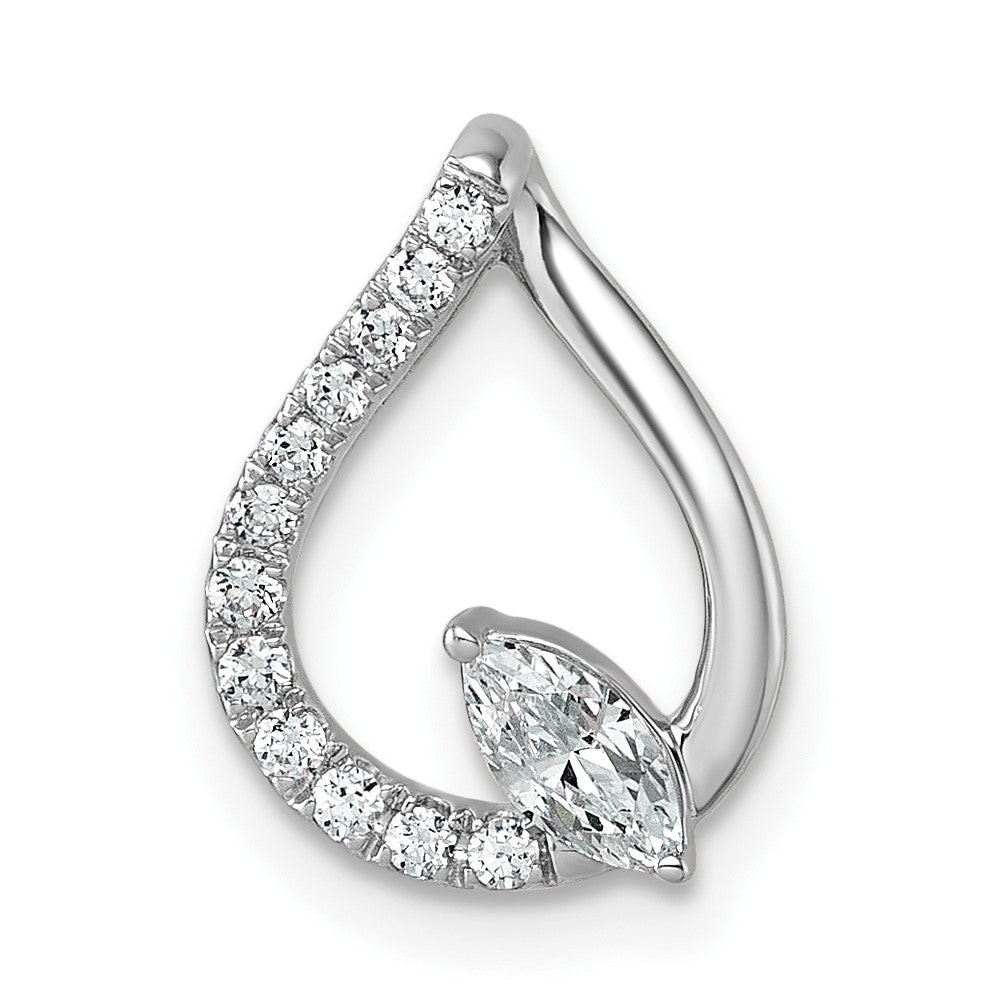 14kw 1/3ct Lab Grown Diamond VS+ F+ Comp Teardrop Chain Slide Pendant