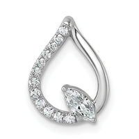 14kw 1/3ct Lab Grown Diamond VS+ F+ Comp Teardrop Chain Slide Pendant