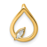 14k 1/3ct Lab Grown Diamond VS+ F+ Comp Teardrop Chain Slide Pendant