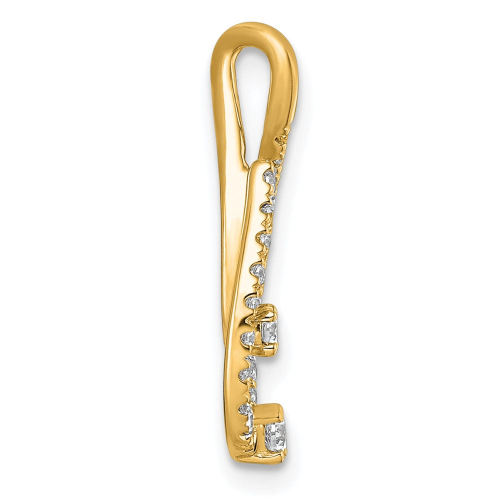 14k 3/8ct Lab Grown Diamond VS+ F+ Comp Teardrop Chain Slide Pendant