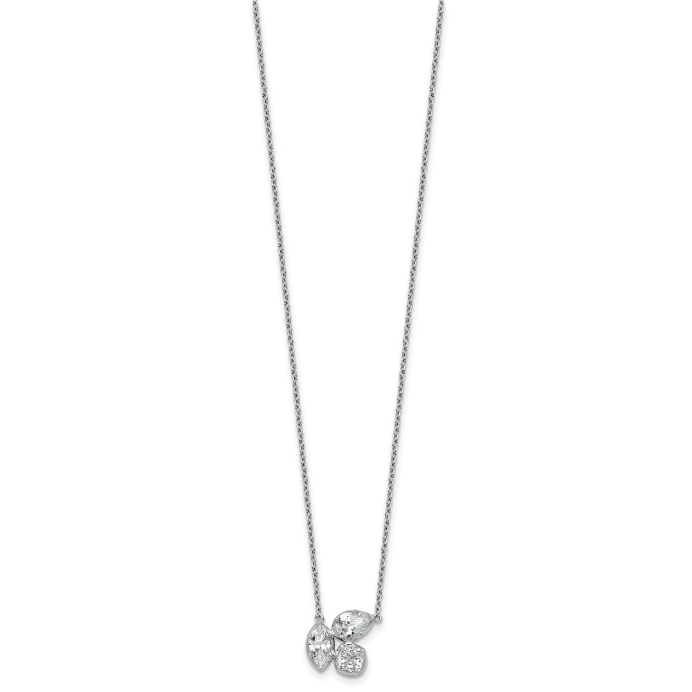 14kw 1ct Lab Grown Diamond VS+ F+ Comp 18in 3 Stone Necklace