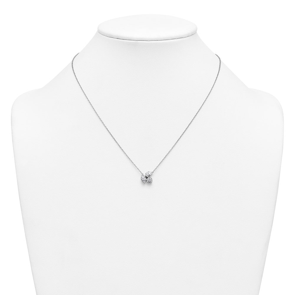 14kw 1ct Lab Grown Diamond VS+ F+ Comp 18in 3 Stone Necklace