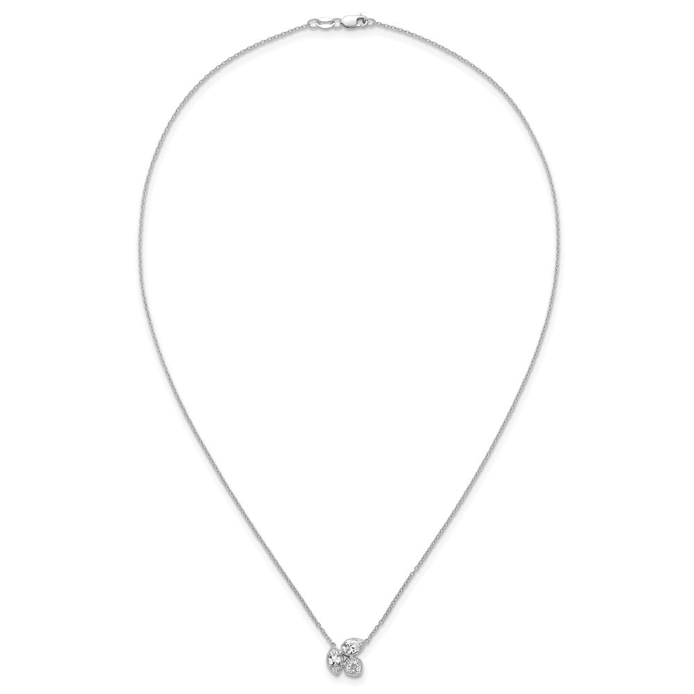 14kw 1ct Lab Grown Diamond VS+ F+ Comp 18in 3 Stone Necklace