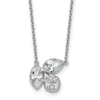 14kw 1ct Lab Grown Diamond VS+ F+ Comp 18in 3 Stone Necklace
