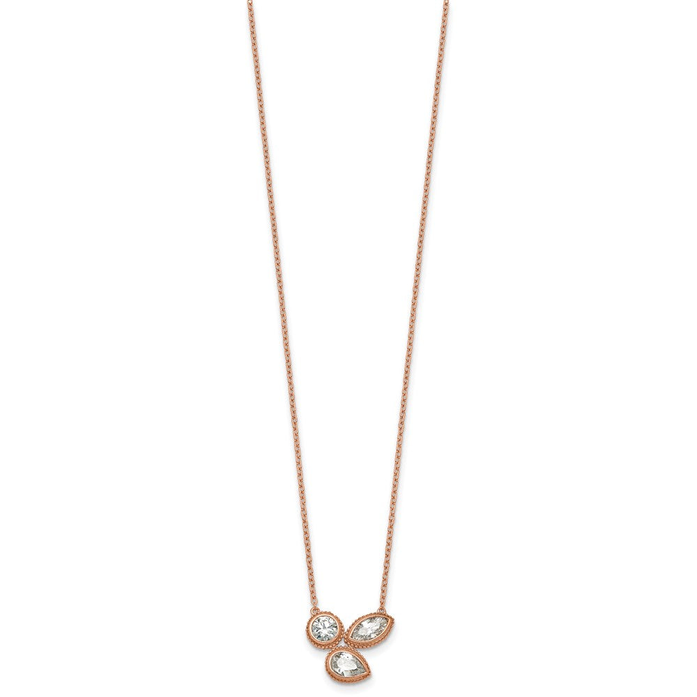 14kr 1ct Lab Grown Diamond VS+ F+ Comp 18in 3 Stone Necklace