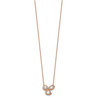 14kr 1ct Lab Grown Diamond VS+ F+ Comp 18in 3 Stone Necklace