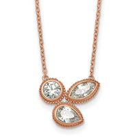 14kr 1ct Lab Grown Diamond VS+ F+ Comp 18in 3 Stone Necklace