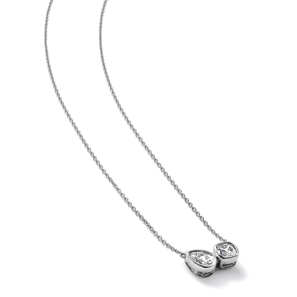 14kw 1ct Lab Grown Diamond VS+ F+ Comp 18in 2 Stone Necklace