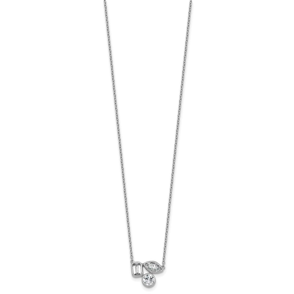 14kw 1ct Lab Grown Diamond VS+ F+ Comp 18in 3 Stone Necklace
