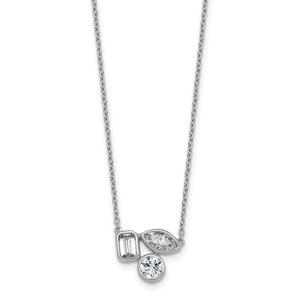 14kw 1ct Lab Grown Diamond VS+ F+ Comp 18in 3 Stone Necklace