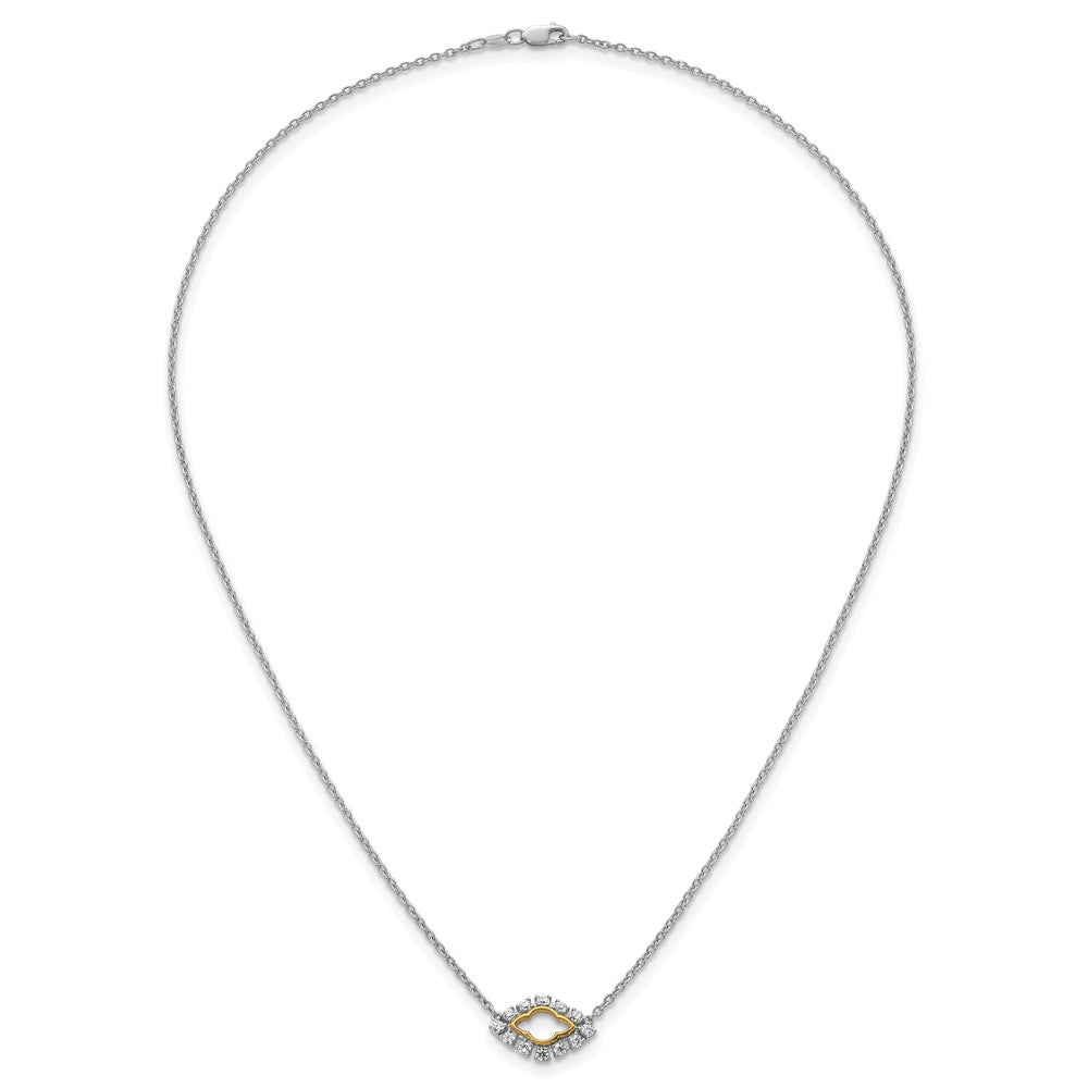 14ktt 3/8ct Lab Grown Diamond VS+ F+ Comp 18in Fashion Evil Eye Necklace