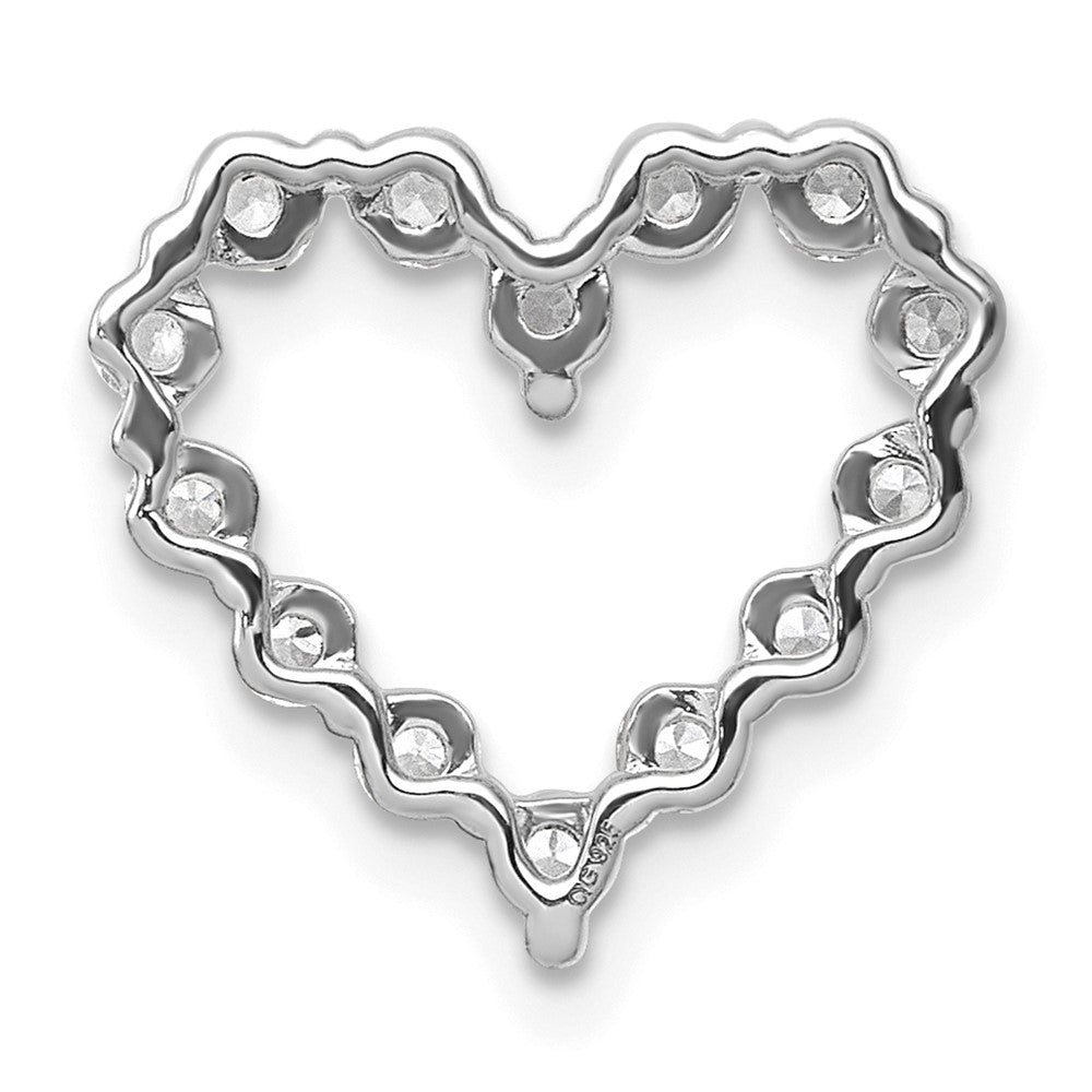 14kw 1/2ct Lab Grown Diamond VS+ F+ Complete Heart Chain Slide Pendant