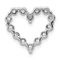 14kw 1/2ct Lab Grown Diamond VS+ F+ Complete Heart Chain Slide Pendant