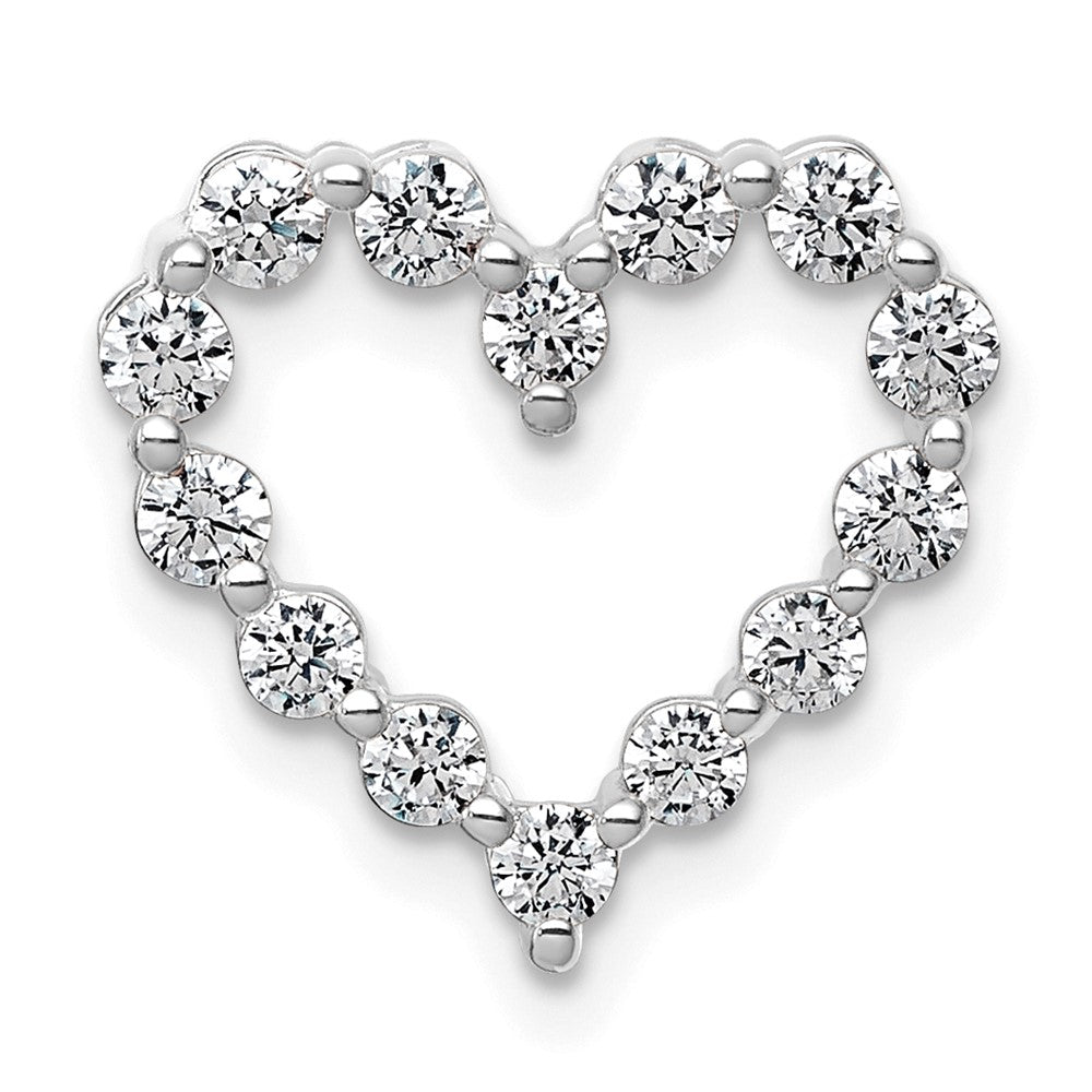 14kw 1/2ct Lab Grown Diamond VS+ F+ Complete Heart Chain Slide Pendant