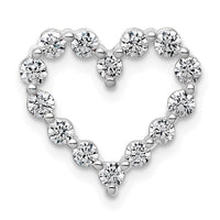 14kw 1/2ct Lab Grown Diamond VS+ F+ Complete Heart Chain Slide Pendant