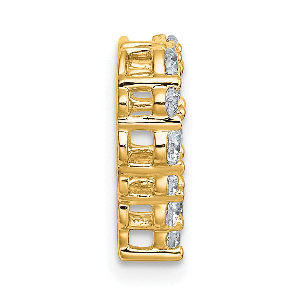 14k 1/2ct Lab Grown Diamond VS+ F+ Complete Heart Chain Slide Pendant