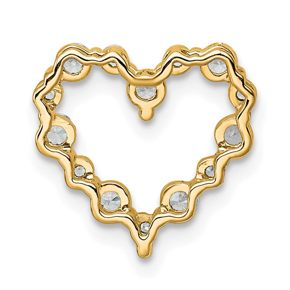 14k 1/2ct Lab Grown Diamond VS+ F+ Complete Heart Chain Slide Pendant