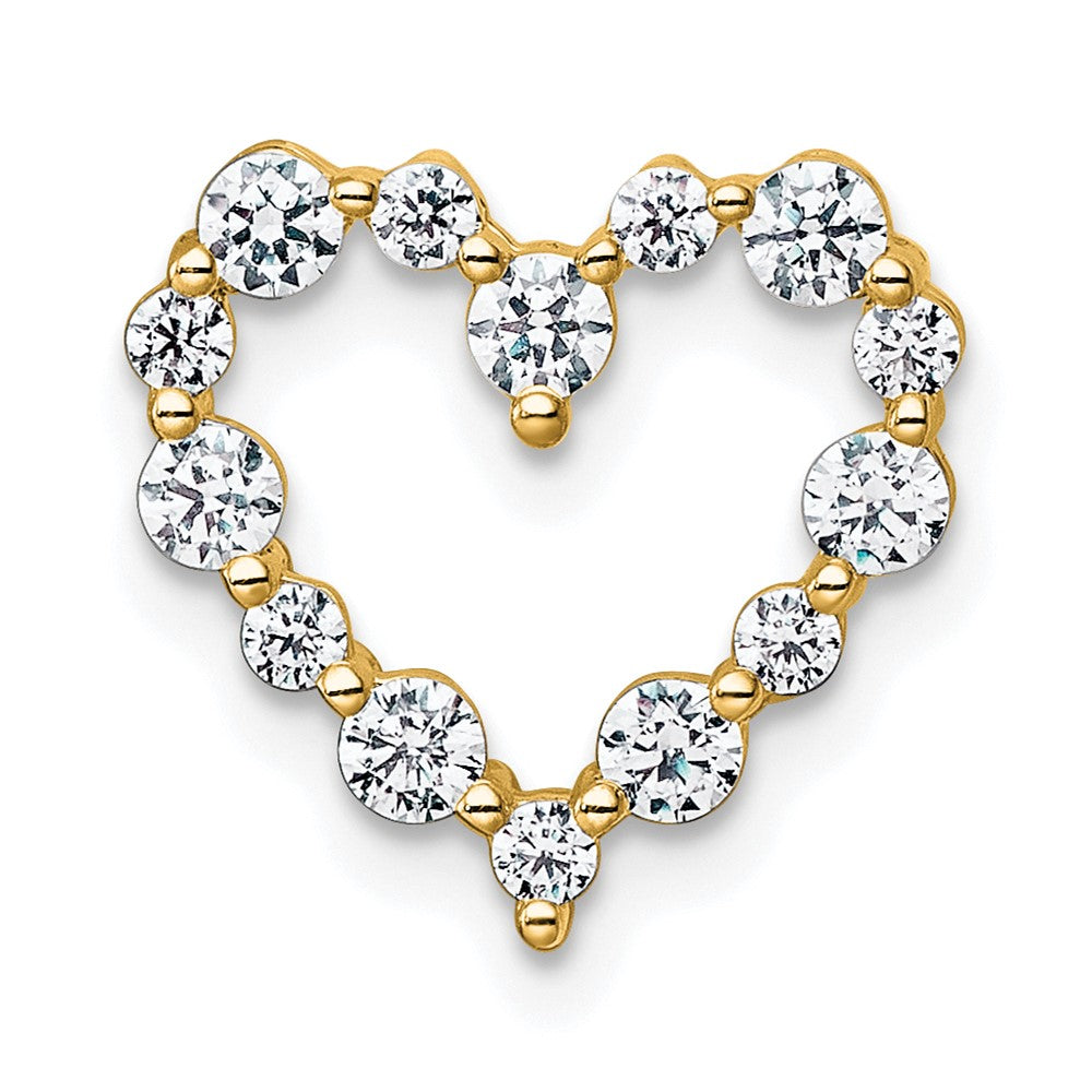 14k 1/2ct Lab Grown Diamond VS+ F+ Complete Heart Chain Slide Pendant