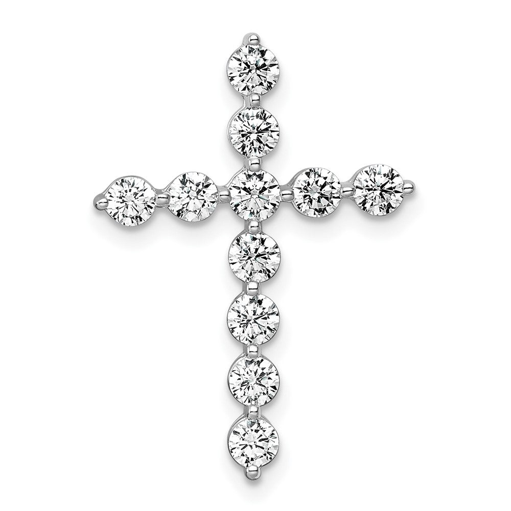 14kw 1ct Lab Grown Diamond VS+ F+ Comp Cross Chain Slide Pendant