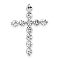 14kw 1ct Lab Grown Diamond VS+ F+ Comp Cross Chain Slide Pendant