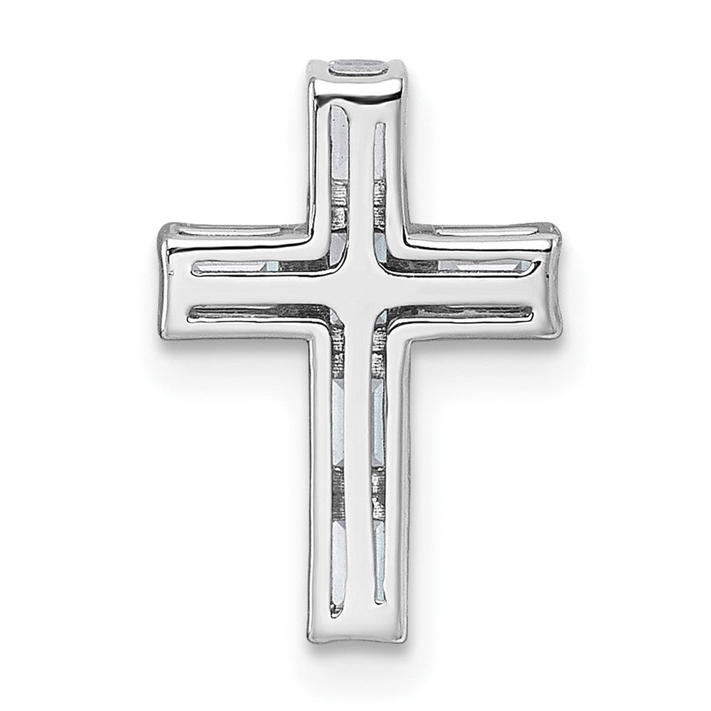 14kw 3/4ct Lab Grown Diamond VS+ F+ Comp Cross Chain Slide Pendant