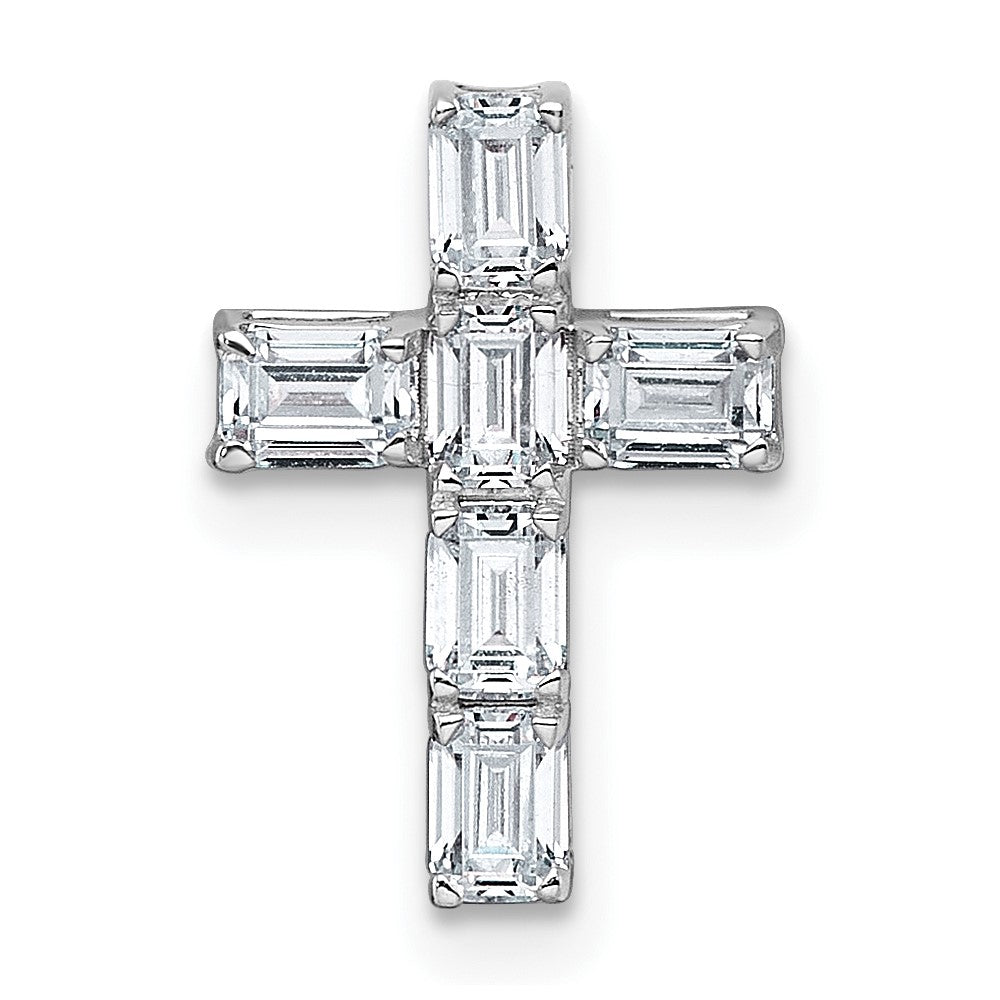 14kw 3/4ct Lab Grown Diamond VS+ F+ Comp Cross Chain Slide Pendant