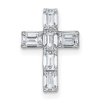 14kw 3/4ct Lab Grown Diamond VS+ F+ Comp Cross Chain Slide Pendant