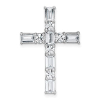 14kw 2 1/5ct Lab Grown Diamond VS+ F+ Comp Cross Chain Slide Pendant