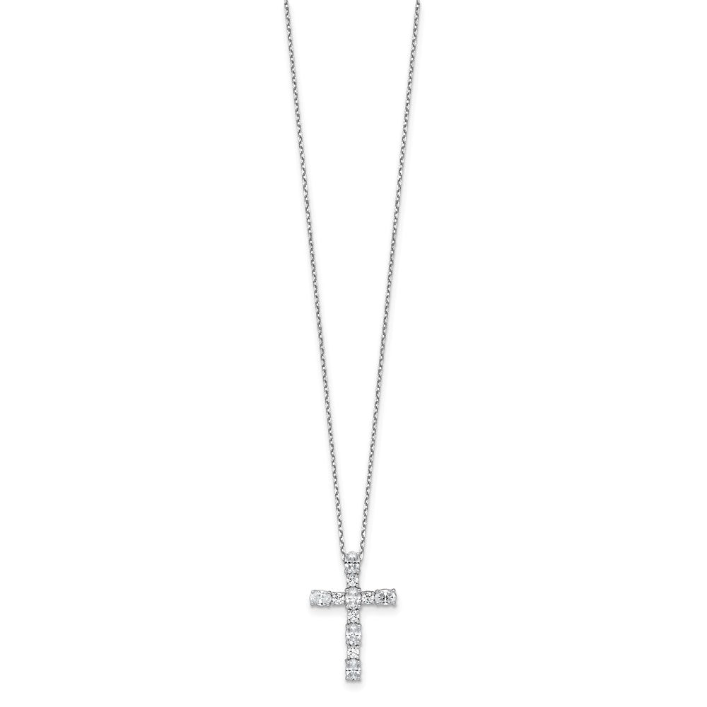 14kw 1ct Lab Grown Diamond VS/SI+ G+ Comp 18in Cross Pendant Necklace