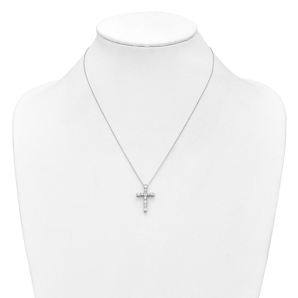 14kw 1ct Lab Grown Diamond VS/SI+ G+ Comp 18in Cross Pendant Necklace