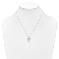 14kw 1ct Lab Grown Diamond VS/SI+ G+ Comp 18in Cross Pendant Necklace