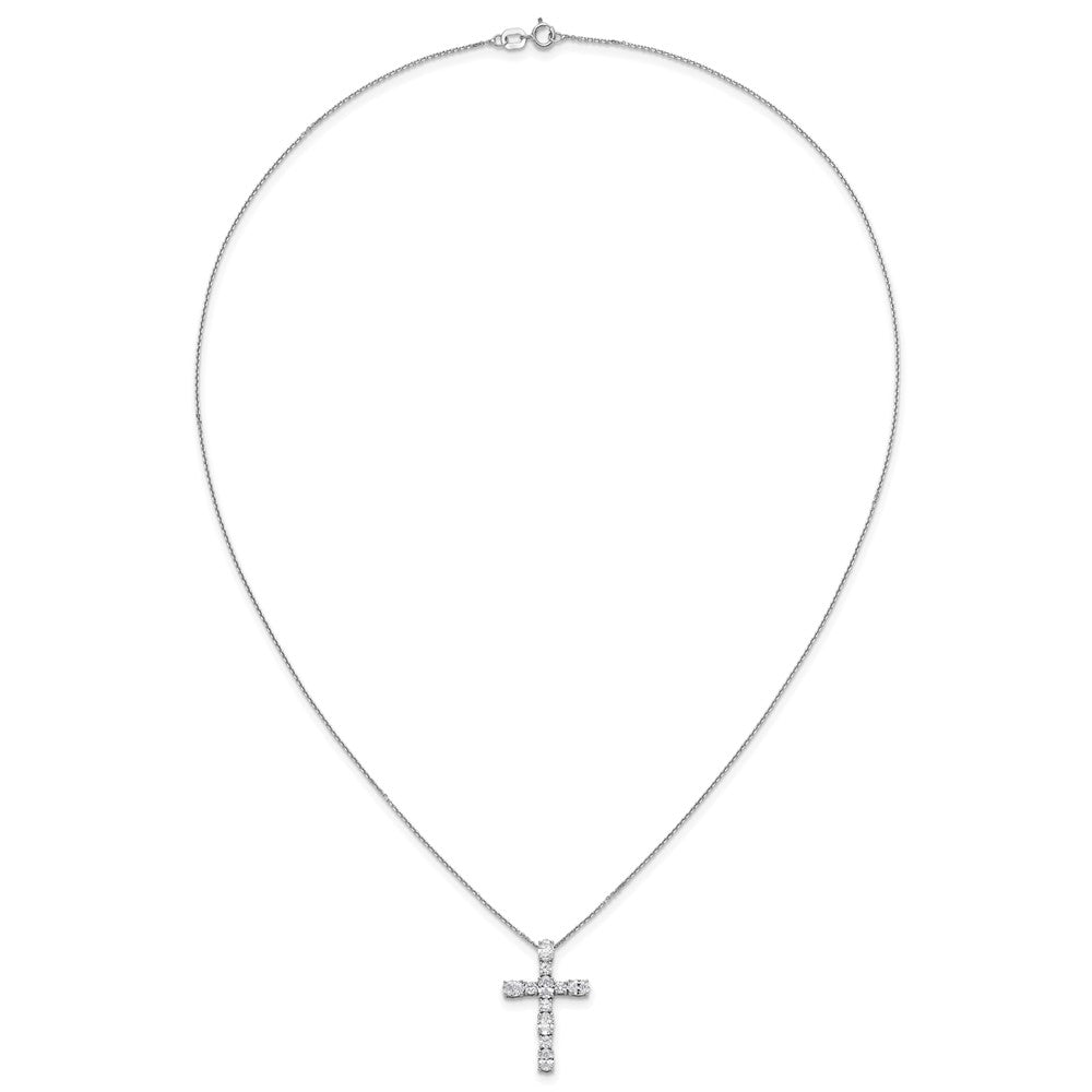 14kw 1ct Lab Grown Diamond VS/SI+ G+ Comp 18in Cross Pendant Necklace