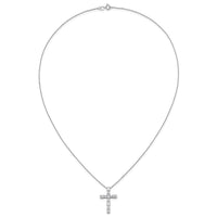 14kw 1ct Lab Grown Diamond VS/SI+ G+ Comp 18in Cross Pendant Necklace