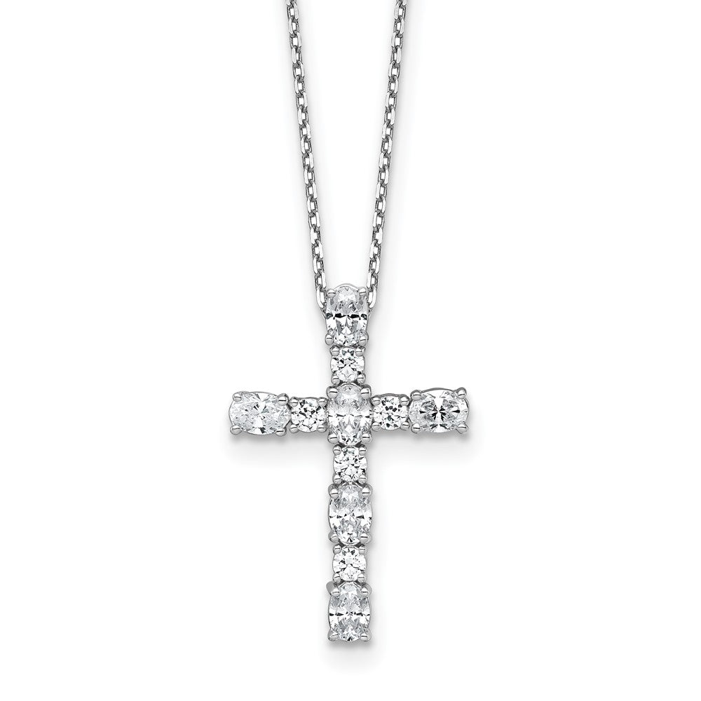 14kw 1ct Lab Grown Diamond VS/SI+ G+ Comp 18in Cross Pendant Necklace