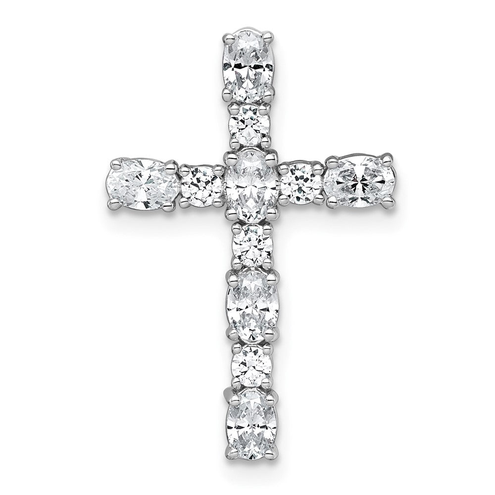 14kw 1ct Lab Grown Diamond VS/SI+ G+ Comp Cross Chain Slide Pendant