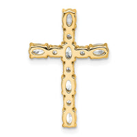 14k 1ct Lab Grown Diamond VS+ F+ Comp Cross Chain Slide Pendant