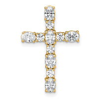 14k 1ct Lab Grown Diamond VS/SI+ G+ Comp Cross Chain Slide Pendant