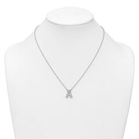 14kw 1/2ct Lab Grown Diamond VS+ F+ Comp Letter A 18in Initial Necklace